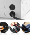 Premium 36 Pc Rubber Grommet Kit With Double Sided Wire Protection Seal For Cars And Homes, Tough Round Cable Hole Plug Gaskets That Never Crack Or Dry Out To Stop Vibration And Dust In Any Auto Project. Black rubber grommet in panel hole with wire