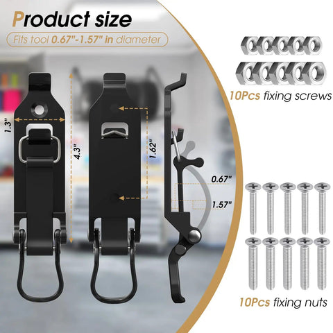 Shovel Mount For Roof Rack And Truck Bed Off Road Shovel Holder With Eight Piece Quick Fist Clamp Kit Fits 0.67 To 1.57 Inch Diameter Tools Black