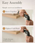 Installation of Twenty Pack One Half Inch 90 Degree Black Threaded Elbow Pipe Fittings Cast Iron For DIY Furniture Decor.