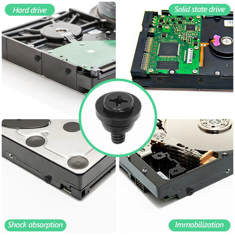 Ten Piece Hard Drive Screws With Allen Key For 2 5 Inch Ssd And 3 5 Inch Hdd Featuring Shock Absorbing Spacers close-up