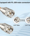 18Ft RG8X Coaxial Cable With Solid Copper Core And Braided Shield UHF PL259 Connectors For Ham Radio CB HF Radio