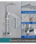 RIBEUJIZS Digital Shower System, Black Thermostatic Shower Faucets Digital Display Screen Cold Hot Mixer with 10 inch rainfall head.
