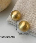 Bold Gold Round Earrings For Women Featuring A Chunky Wide Half Ball Design Lightweight Studs For Everyday Wear Dope Party Ready Glam Vibe Trendy Circle Hoop Look Essential Accessory For Chic Street Style, 1.75cm gold studs