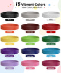 15 vibrant color options of 15 Color 1.75Mm 3D Pen Filament Refills Set, 240 Feet Total, compatible with SCRIB3D and MYNT3D models
