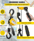 Go To Handheld Mini Lever Chain Hoist Half Ton 10 Foot G80 Alloy Steel Chain with ergonomic handle detail
