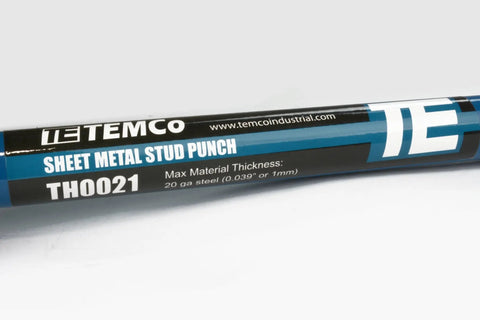 Heavy Duty Metal Stud Punch Kit With Three Die Set For 0.875 In, 1.125 In And 1.34375 In Holes, 20 Gauge Steel Punching label view