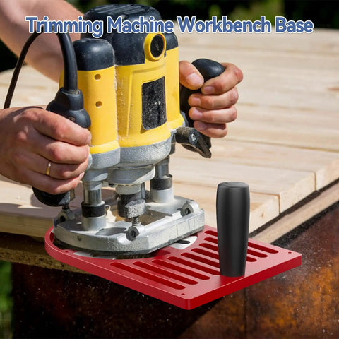 Rock Solid Universal Router Base Plate For Trimming Routers Fits Like A Glove 65 To 132 Mm Diameter Thick Aluminum CNC platform shown in use.