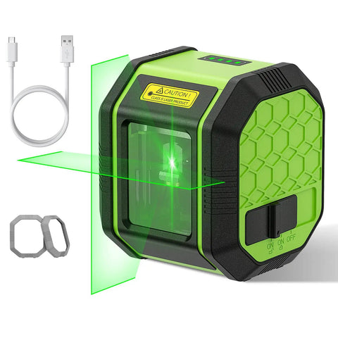Self Leveling Green Cross Line Laser Level With 100 Ft Range For DIY Construction And Indoor Decoration Accurate Leveling And Plumb In A Snap Built In Li Ion Battery For Long Lasting Power