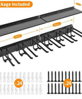 Beefy Heavy Duty Garage Storage System With Wall Mount Overhead Shelving 48 Inch By 7 Inch Steel Shelves And 6 Pack 12 Inch Double Hooks Supports Up To 1200 Lbs Total displayed with hardware package