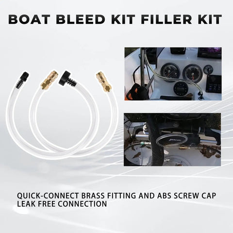 Pro-Grade Boat Bleed And Filler Kit For Hydraulic Steering Systems, Seastar Compatible, with brass quick-connect fittings