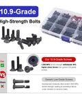 Ultimate 500Pcs RC Screw Kit Set For Traxxas Axial HPI Arrma Losi with high-strength bolts and clear storage box.