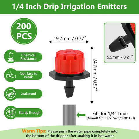 Diagram showing Eight Hole Adjustable Drip Irrigation Emitters With Anti Clogging Flow Control For Micro Drip Irrigation Systems Red Color