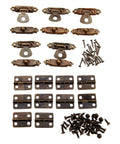 Slide Bolt Door Lock Hasp Kit for Doors Gates Cabinets and Furniture Includes 5 Box Latch Hasps and 10 Cabinet Fittings with Screws
