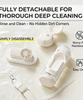 2-In-1 Hydration Bottle With Built-In Foldable Cooling Fan, 23 Oz, disassembled for cleaning, showing detachable parts