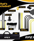 Volleyball Rebounder Net 7 By 4 Foot With Adjustable Angles For Pro Style Practice And Training components displayed including net and frame.