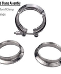 Heavy Duty 2.5 Inch Stainless Steel Exhaust Clamp Kit with V Band Bolt and flat flanges, corrosion-resistant 304 stainless