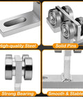 Beefy Heavy Duty 4 Wheel Trolley Assembly For 1-5/8 Inch Tall Strut Channel close-up on steel pins and bearings