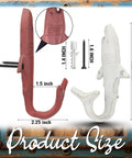 Product size details of Kick It Up A Notch With These Six Piece Cast Iron Shark Tail Wall Hooks For Hanging Hats Keys Bags And Jackets.