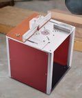 Heavy Duty Aluminum Router Table Insert Plate For Woodworking Engraving And Trimming Machines Quick Install Sliding Base Kit Shop Ready, showing a multi-color table insert with dimensions.