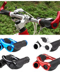 Ergonomic Bicycle Handlebar Grips With Grippy Anti Slip Contoured Design And Aluminum Inner Ring Clamps in multiple colors