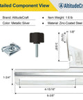 AltitudeCraft crown stop for miter saw; zinc-coated steel, metallic silver; includes clamp and knob; 6-3/8 in. long