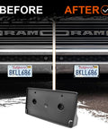 Front License Plate Frame For 2019 To 2024 Ram 1500 DT Curved Front Bumper License Plate Holder Snug Fit Easy Install