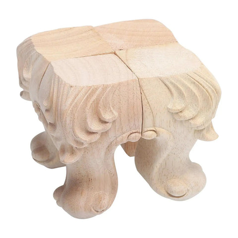 Solid Wood Carved Rose Furniture Legs Set For Sofa Table Bed Dresser Cabinets And Benches Easy Install Replacement Feet