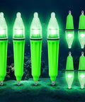 8 Pack Underwater Fishing Lights Green LED Deep Drop Night Fishing Set 360 Degree Bait Lure Attractant Waterproof For Saltwater Lake River Sea Includes 4 Large 6.7 Inch And 4 Small 4.7 Inch Lights AA Battery Powered