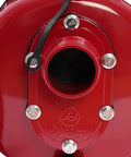Close-up of red heavy duty 2 inch fitting for Heavy Duty Workhorse 7.5HP 212CC Gas Water Pump 2 Inch Twin Impeller.