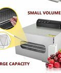 Real Deal Six Layer Stainless Steel Food Dehydrator Machine with six trays and a display, ideal for drying fruits and herbs.