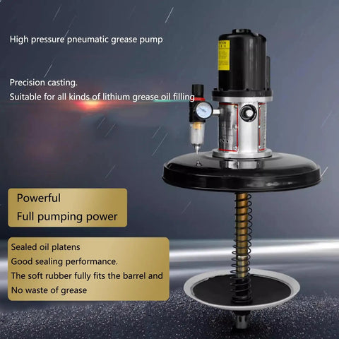 Portable Grease Pump With Oil Water Separator And Explosion Proof Tubing 80 to 1 Air Operated Lubrication Gun For 5 Gallon Drums 0.85 L/min with high pressure design and precision casting.