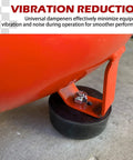Close-up of orange equipment with Beefy Heavy Duty Rubber Anti Vibration Foot, 1 Inch High, 2.5 Inch Diameter, 4 Pack Black.