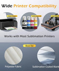 Heavyweight 125Gsm Sublimation Paper 8.5x11 Inch 300 Sheets for Inkjet Printers compatibility with printers and materials