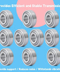 203KRR2 Agriculture Bearing 0.64 Inch Bore, 10-Pack Sealed Replacement For John Deere Case IH Farm Equipment Shown