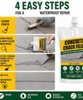 Self Leveling Concrete Crack Filler Waterproof Cement Sealant 200g application steps for repairing cracked walkways and patios.