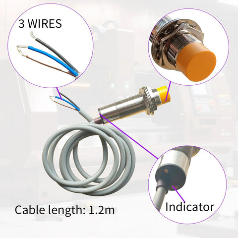 Two Pack Capacitive Proximity Sensor Switch M18 6V-36V DC NPN Normally Open 3-Wire 10mm Sensing Distance Model LJC18A3-H-Z/BX