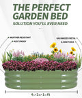 Galvanized Raised Garden Bed Kit For Outdoor Use 4x2x1 Feet Durable Metal Planter Box For Vegetables And Flowers with Green Finish