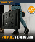 Person carrying Beast Of A Heavy Duty Portable Folding Work Table With A 33 Point 5 Inch By 24 Inch Surface Handles Up To 1650 Lbs