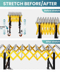 Adjustable Heavy Duty 1000 Lbs Roller Conveyor Table 25 Inches Wide shown in before and after stretching configuration.
