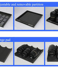 Freely adjustable and removable partition for Top Rated Digital Camera Gear Dry Box Cabinet With Lcd Screen.
