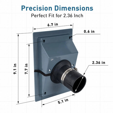 Precision dimensions of Slick HVAC Line Set Cover Kit For Wall Penetration AC Pipe Sleeves Weather Resistant Insulation Guard.