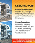 Camper with Drip Rail Molding for Cars, Vans, And RVs, One Half Inch Height, 25 Foot Length, PVC Flexible Rain Guard.