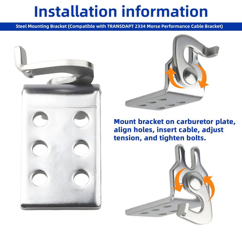 Throttle Cable Bracket For Automotive Installation With Broad Compatibility To TRANSDAPT 2334 Bracket And Dometic Boat Clip Assemblies 036174 035531 031419 Durable Mount For Secure Throttle Cable Routing And No Fuss Boat Or Car Setup. steel mounting bracket with six holes