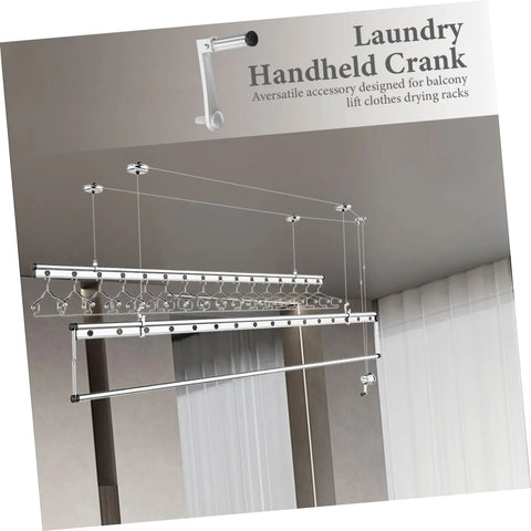 Heavy Duty Metal Crank For Clothes Drying Rack Handle Balcony Laundry Lift Pulley System Dead Simple Setup That Runs Like A Charm And Gives You More Free Time To Kick Back With Friends On The Porch