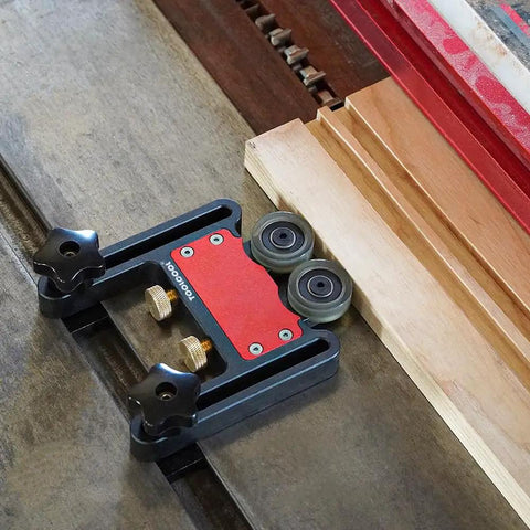 Heavy Duty Bearing Roller Featherboards For Table Saw Router Table Band Saw Push Fence Jig with polyurethane fins on saw table