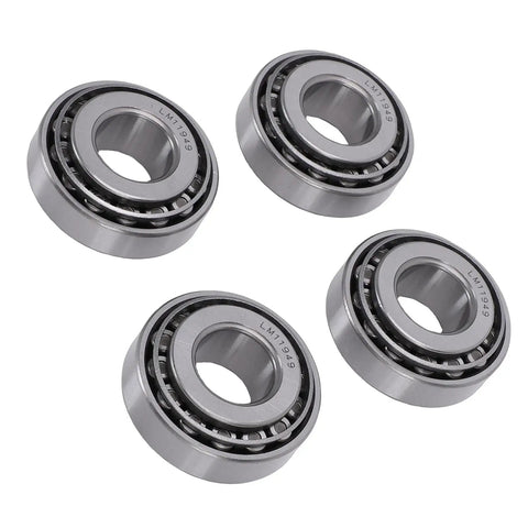 Durable Tapered Roller Bearing Kit For Trailer Wheel Hub 0.75 Inch Easy Install Tapered Inner And Outer Races Precision Fit Heavy Duty Trailer Axle Bearings For Smooth Quiet Operation, four steel bearings