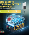 12V lithium-ion battery for 5 Ton Cordless Electric Car Jack Kit with schematic and charger