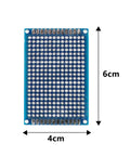 20 Pcs Double Sided PCB Board Prototype Kit 4x6cm With Durable FR4 Glass Fiber 1.6mm Thick, blue board with pre-tinned holes.