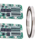 Kickass 6S BMS Board With Heavy Duty Nickel Strips For Smooth 15A 24V Lithium Ion Charging showing two boards and nickel strip.