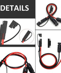 Beefy 1Ft MC4 To SAE Solar Adapter Cable With Polarity Reverse Connector 10AWG Tinned Copper Wire 30A 600V